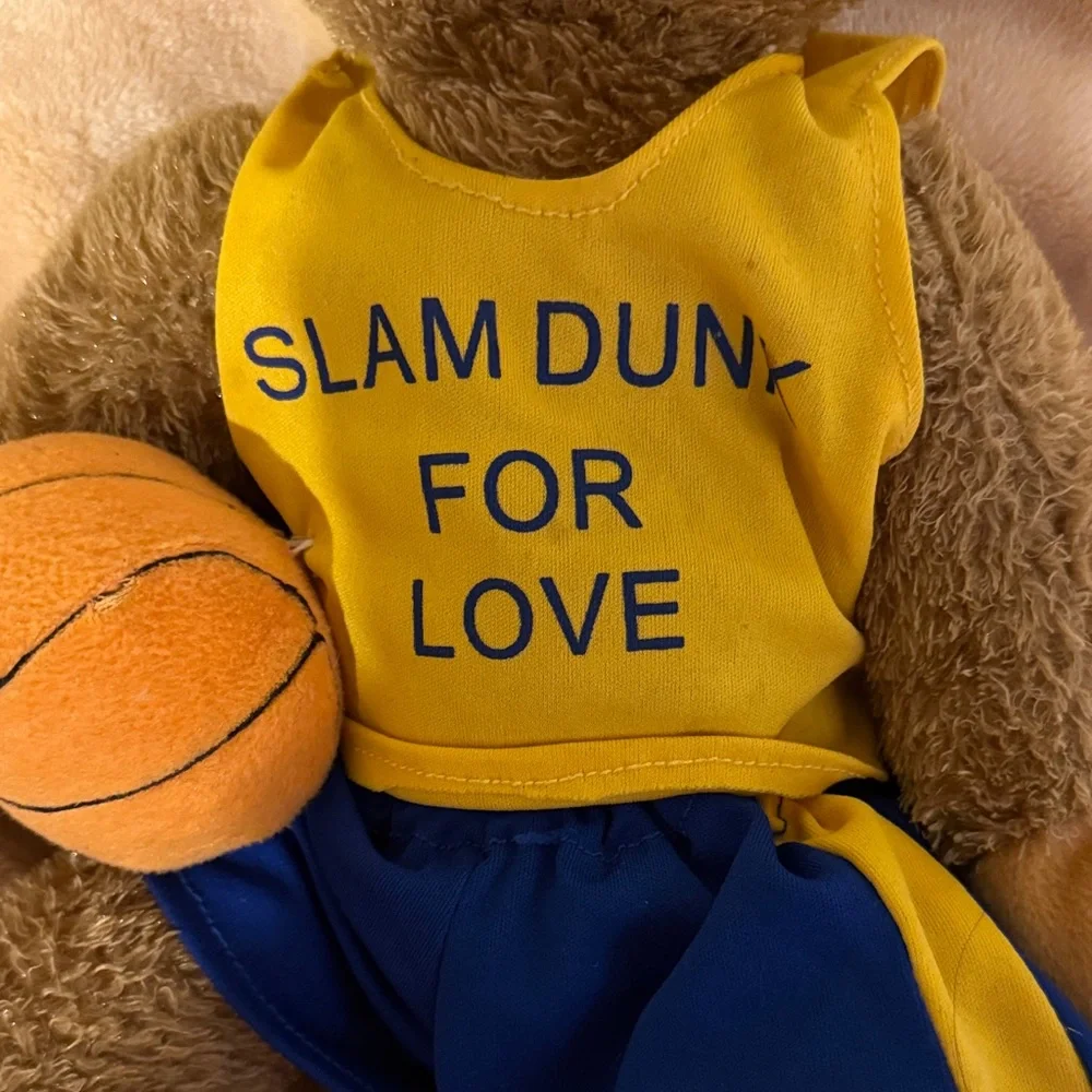 Basketball Teddy Bear with Yellow Jersey